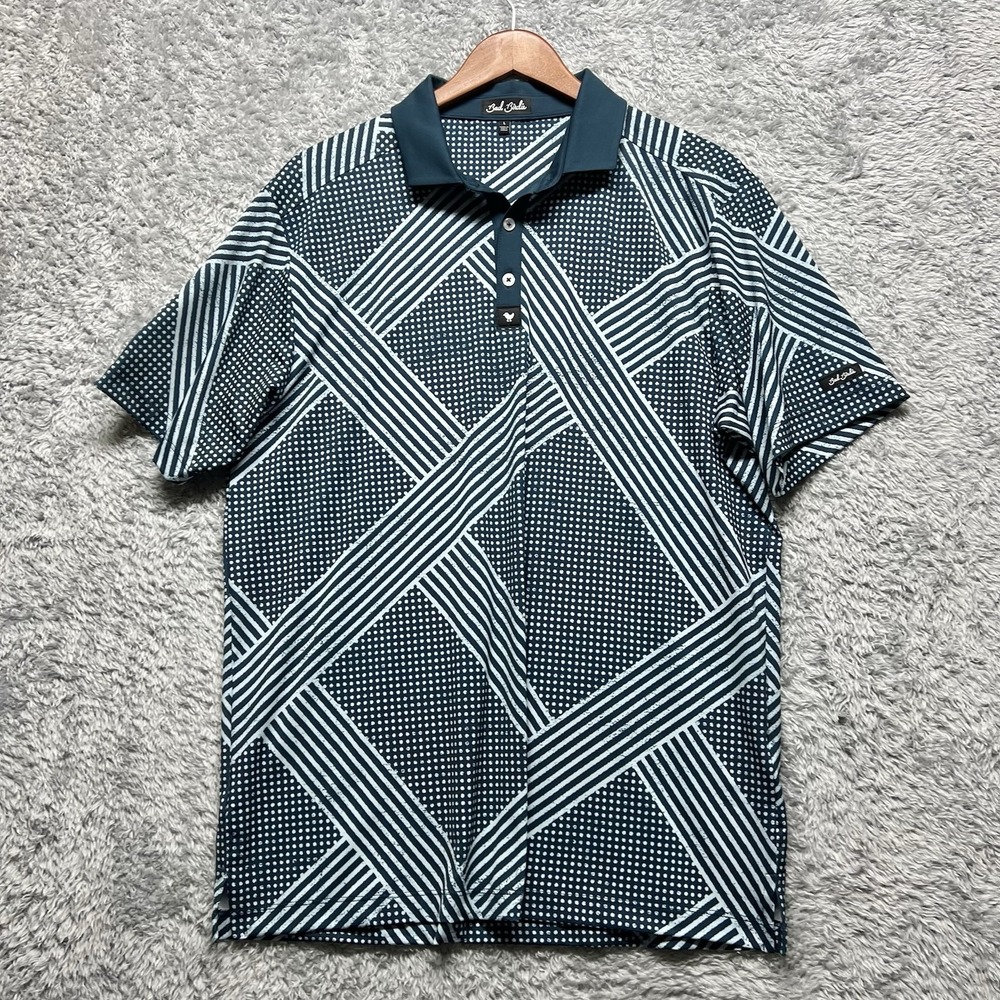 Bad Birdie Polo Shirt Mens Large Blue Slammer & Squire World Golf Village